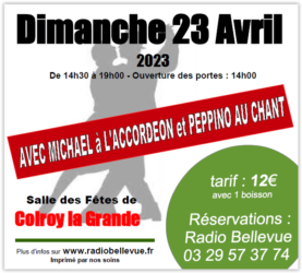 Thé dansant le dimanche 23 avril 2023